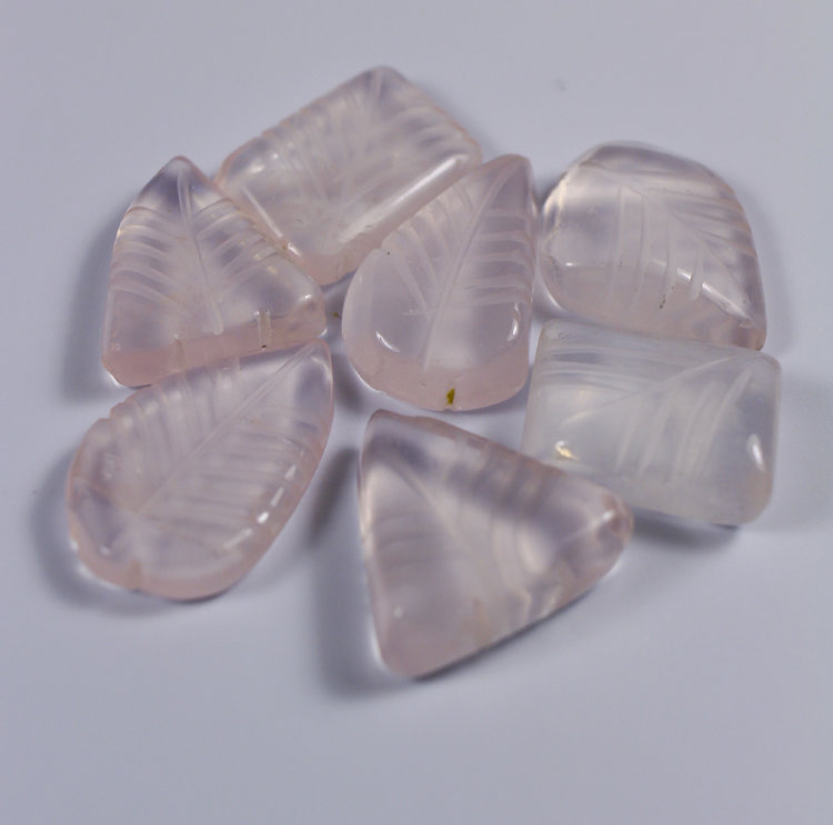 Камень розовый Кварц натуральный 38.15 карат 7 шт арт. 3612