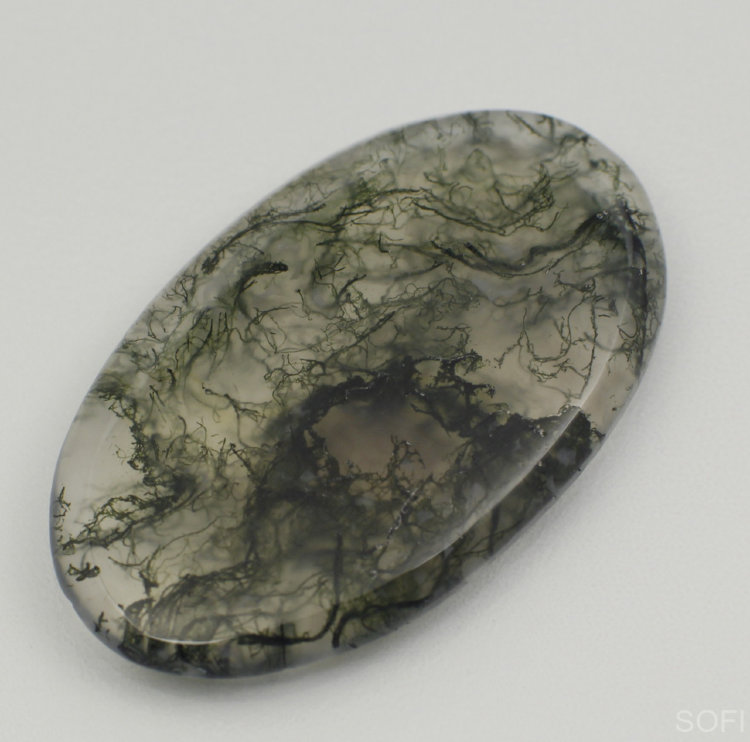 Камень Агат натуральный 24.00 карат 35х21 мм овал кабошон арт. 12333