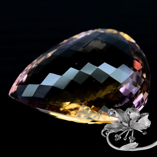 Камень фиолетово-золотистый Аметрин натуральный 43.49  карат арт. 12215