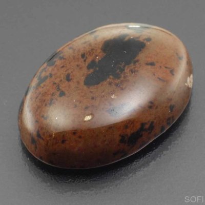  Камень Чёрно-коричневый Обсидиан натуральный 19.50 карат арт. 30239