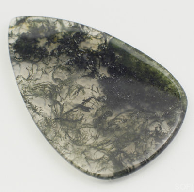 Камень Агат натуральный 40.00 карат 48х32 мм груша кабошон арт. 12437