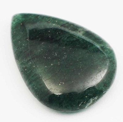 Камень Авантюрин зелёный натуральный 17.00 карат 26х19 мм груша арт. 7209