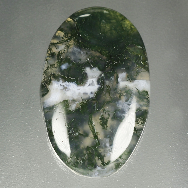 Камень моховый Агат натуральный 29.10 карат 30х19 мм овал кабошон арт 4842