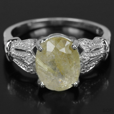 Серебряное кольцо с кварцем натуральным арт 27342