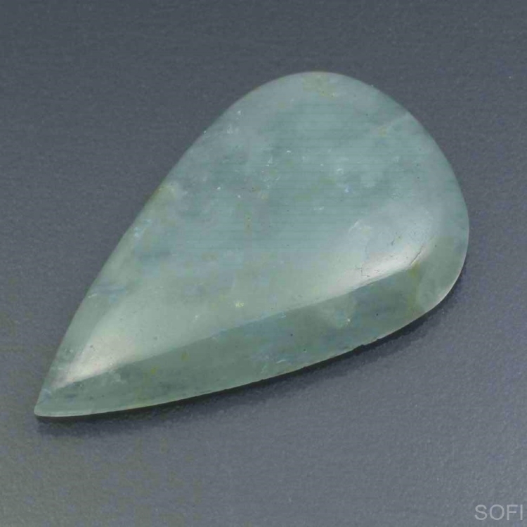 Камень Аквамарин натуральный 26.00 карат 33х20 мм груша кабошон арт. 14106