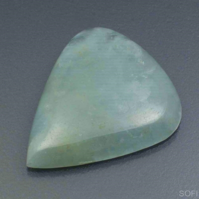 Камень Аквамарин натуральный 29х24 мм груша кабошон 28.00 карат арт. 12976