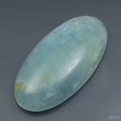 Камень Аквамарин натуральный 32.00 карат овал 34х18 мм кабошон арт. 12994