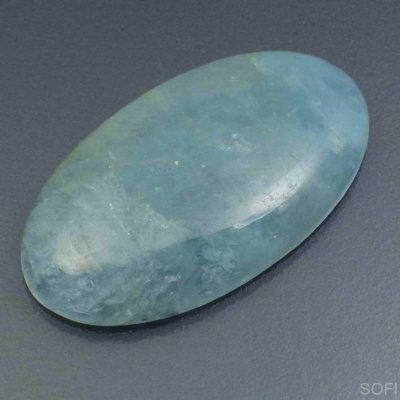Камень Аквамарин натуральный 33.00 карат 36х19 мм овал кабошон арт. 12998