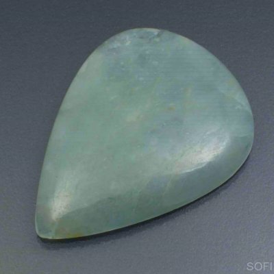 Камень Аквамарин натуральный груша 39х28 мм 42.00 карат кабошон арт. 12942