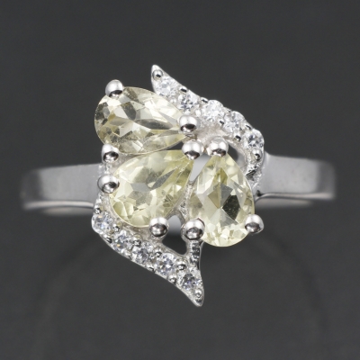 Серебряное кольцо с лимонным кварцем натуральным арт. 27121