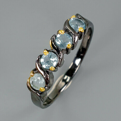 Серебряное кольцо с голубым топазом натуральным арт 29676